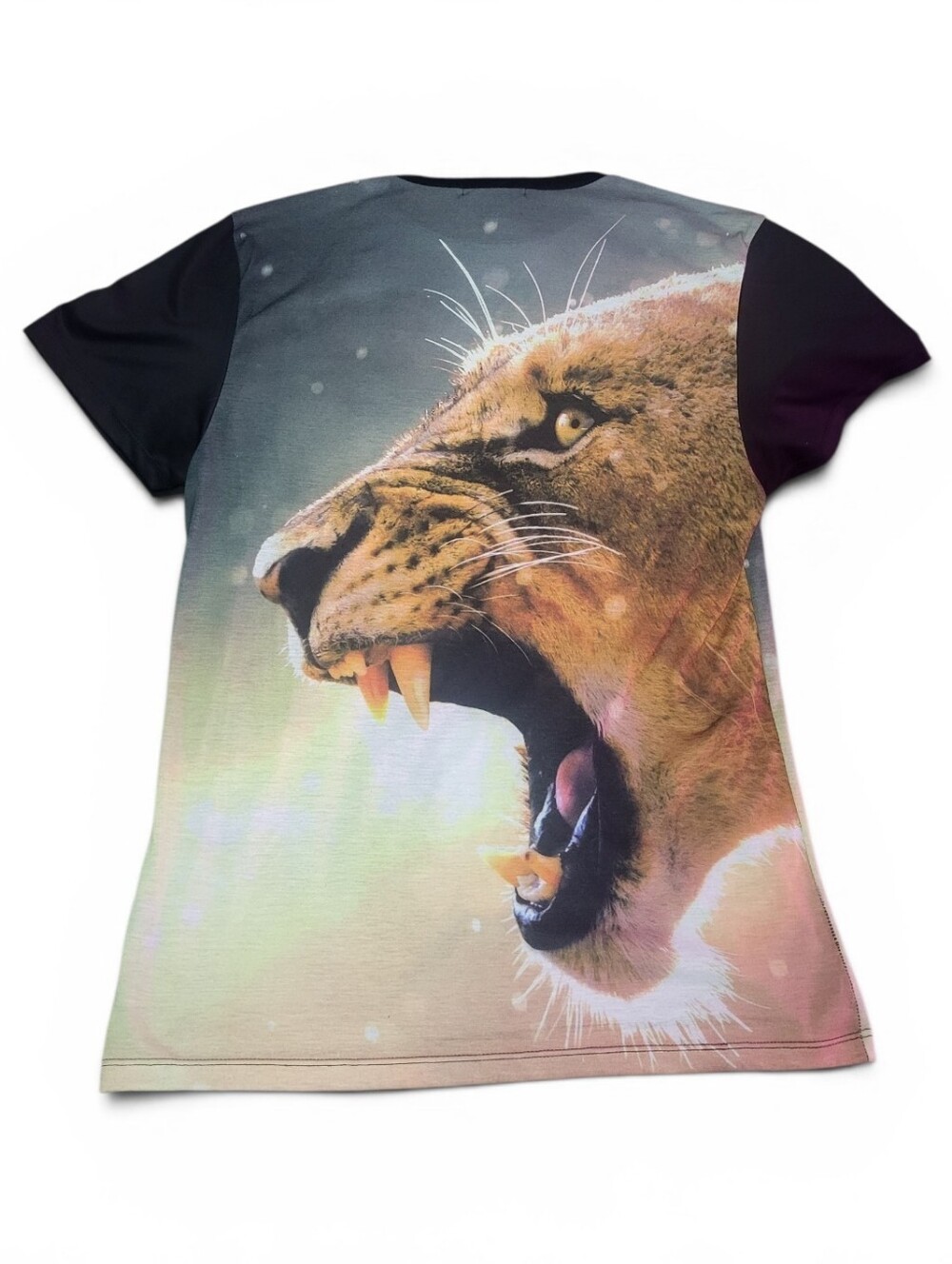Mens Lion Graphic Tee - Black Sleeves - Picture 2 of 5